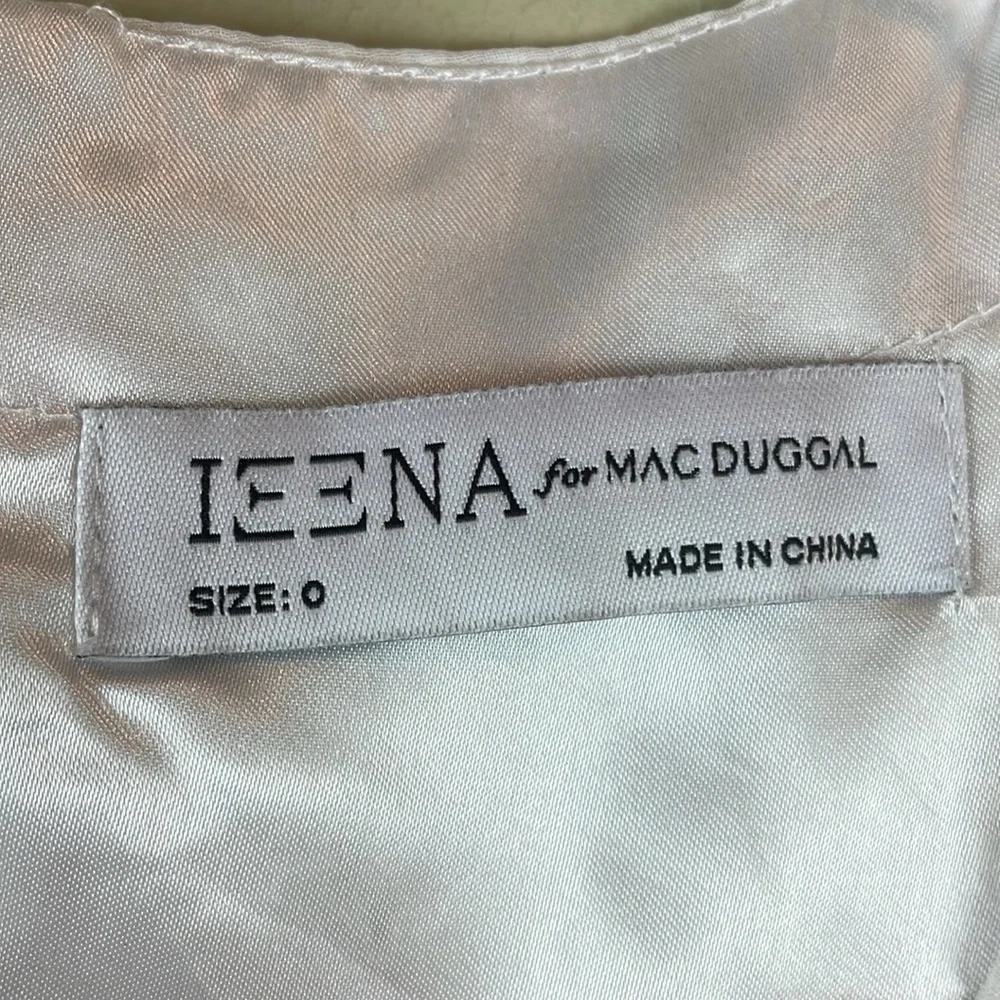NEW IEENA for MAC DUGGAL 55272 White Chiffon Ball-Gown Wedding Dress Sz 0 - Picture 4 of 14